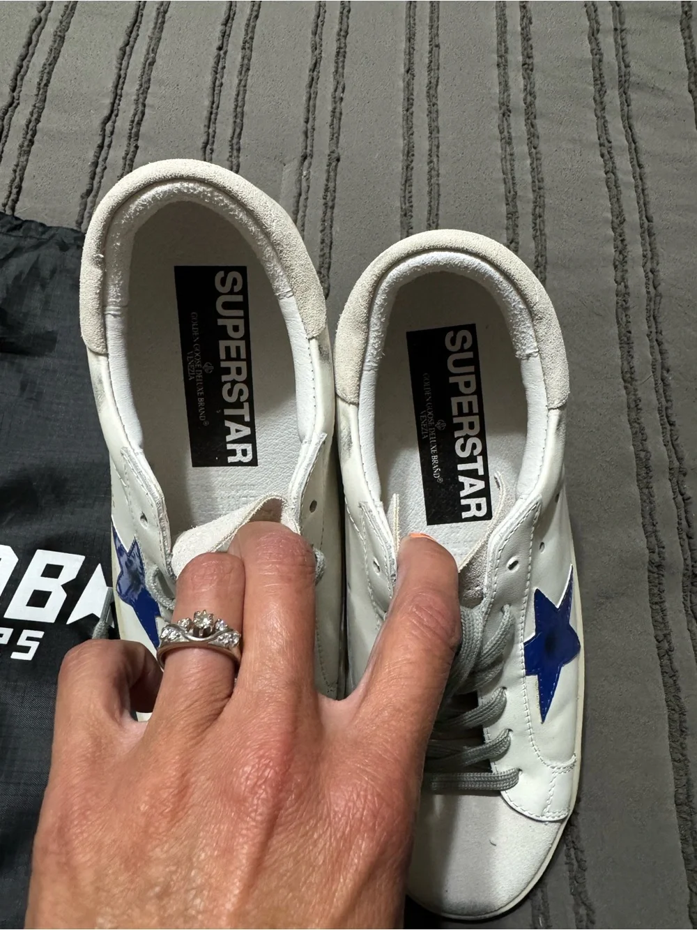 Golden Goose Ball Star White Blue Star Sneakers Like New Women’s 8.5